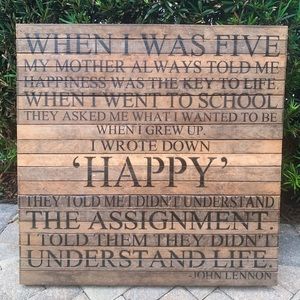 Large John Lennon Quote Wall Decor